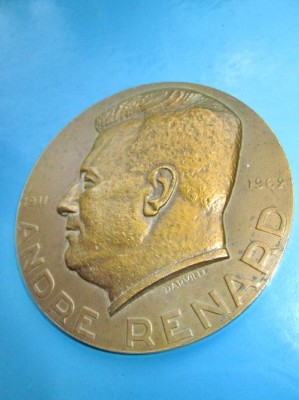 5157-Medalia Andre Renard-Fisom Fonson Belgia bronz 1911-1962. foto