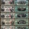Reproducere set complet de 9 bancnote naționale din seria 1875 $1-$1000