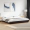 Cadru de pat cu lumini LED, negru, 200x200 cm, lemn prelucrat