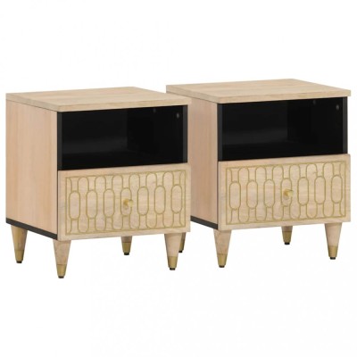 vidaXL Noptiere, 2 buc., 40x33x46 cm, lemn masiv de acacia 358255 foto