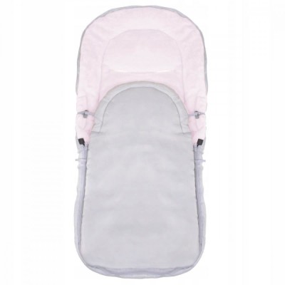Sac de dormit pentru copii, bebelusi, cu husa, gri si roz, 90x43/35 cm, Springos foto