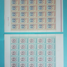 TIMBRE ROMANIA 1998 L.P.1460 ZIUA MARCII POSTALE 2COLI 25 VALORI MNH