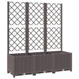 Jardiniera de gradina cu spalier, maro, 120x40x136 cm, PP