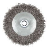 Perie roata din sarma de otel &icirc;ncretita 125 mm M14 pentru polizor