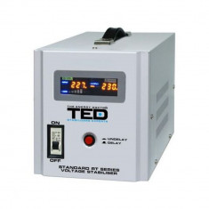 Stabilizator tensiune 3000W 230V cu 2 iesiri Schuko si sinusoidala pura + ecran LCD cu valorile tensiunii, TED Electric TED000187 SafetyGuard Surveill