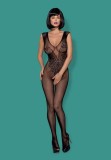 Bodystocking Fantezie Tip Plasa, Negru, S/M/L, Obsessive