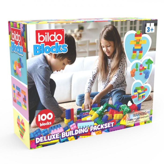 Set Constructie, Bildo, Blocks Deluxe, 100 Piese, Multicolor