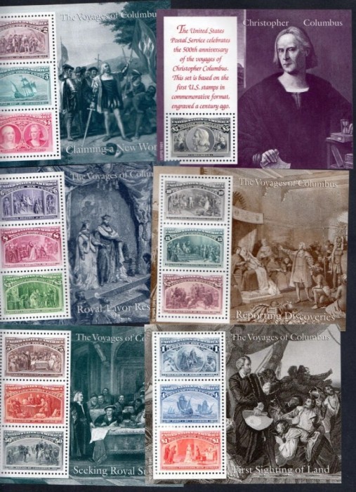 SUA 1992 - Călătoriile lui Columb, set colite neuzate
