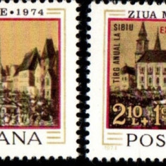 ROMANIA 1974 ZIUA MARCII POSTALE ROMANESTI-serie 1tb+ 1tb.cu ST LP863,LP864 MNH