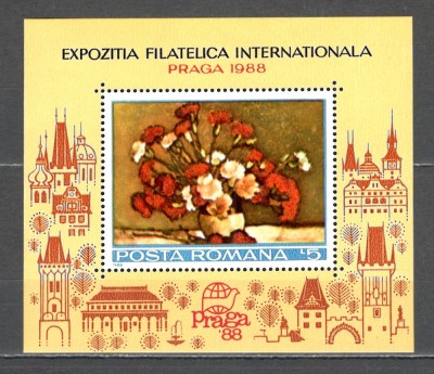 Romania.1988 Expozitia filatelica PRAGA:Pictura-Bl. ZR.826 foto