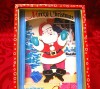 CUTIE MUZICALA DIN LEMN DECOR DE IARNA CU MOS CRACIUN CARE DANSEAZA PE MELODIA JINGLE BELL 18.5 CM