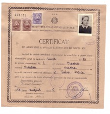 Cerificat RPR de absolvire scoalei elementare de sapte ani, 1953