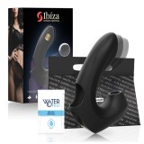 Vibrator IBIZA Thimble Finger Clit Stimulator &amp; Vibrator, cu stimulare dubla, 10 functii de aspirare clitoridiana, 10 functii de vibratie, negru