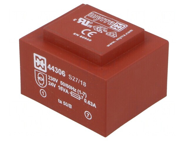 Transformator &Icirc;ncapsulat 16VA 230V 24V PCB