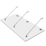 HOMCOM Copertină din sticlă pentru ușă, sticlă călită (ESG), oțel inoxidabil, sticlă transparentă 200x90cm | Aosom Romania