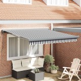 Copertină retractabilă antracit/alb, 3x2,5 m, textil/aluminiu