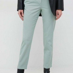 PS Paul Smith pantaloni femei, culoarea verde, mulata, high waist