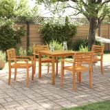 Set de dining pentru grădină vidaXL, 5 piese, din lemn masiv de acacia