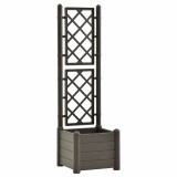 Cumpara ieftin Jardiniera de gradina cu spalier, antracit, 43x43x142 cm, PP
