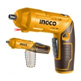 Surubelnita Electrica INGCO 4V 4Nm CSDLI04425, Set 24 Piese, Maner Reglabil, LED, USB-C