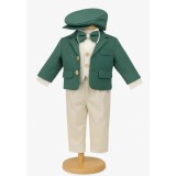 Costum botez verde 5 piese - DPH315