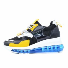 Sneakers Dama MBrands cu talpa flexibila, negru cu talpa albastra 39 foto