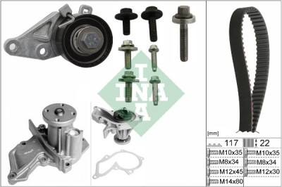 INA 530 0140 30 Set pompa apa + curea dintata foto