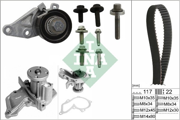 INA 530 0140 30 Set pompa apa + curea dintata
