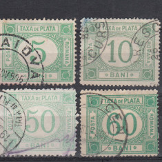 ROMANIA 1898 TAXA DE PLATA EMISIUNEA a VI-a HARTIE ALBA SERIE STAMPILATA