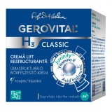 Crema lift hidratanta de noapte H3 Classic, 50 ml, Gerovital, Farmec