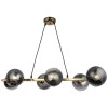 Lustra suspendata pe cablu, 6 globuri fumurii, dulie E27, inaltime reglabila reglabila 70CM