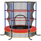 HOMCOM Trambolină pentru Copii 3-10 Ani cu Plasă de Siguranță, Suprafață Elastică cu Țevi Capitonate, &Oslash;175x190 cm, Albastru | Aosom Romania