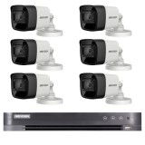 Sistem supraveghere exterior Hikvision 6 camere 4 in 1, 8MP IR30m, DVR 8 canale 4K 8MP