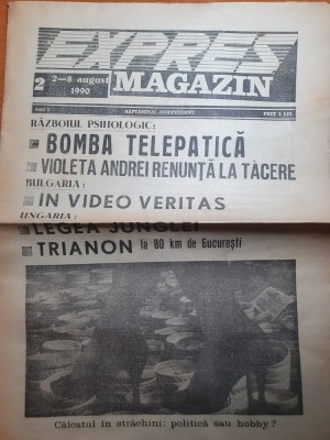 ziarul expres magazin anul 1,nr. 2 din 2-8 august 1990 foto