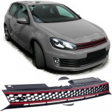 Grila sport fara emblema neagra rosie potrivita pentru VW Golf 6, inclusiv GTI 08-13 Performance AutoTuning