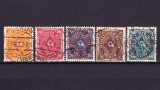 ✅ (S40) Germania Reich 1922 &quot; Goarna postala - bicolor &quot; serie completa Michel 205/209 , Michel cota 10 Euro , stampilata, Stampilat