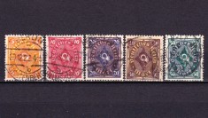 ✅ (S40) Germania Reich 1922 &quot; Goarna postala - bicolor &quot; serie completa Michel 205/209 , Michel cota 10 Euro , stampilata