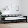 VidaXL Pat de zi, negru, 90x200 cm, lemn masiv de pin 820361