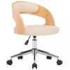 Scaun de bucatarie pivotant crem lemn curbat si piele ecologica