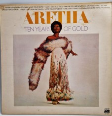 Aretha Franklin - Ten Years Of Gold NM / VG+ vinil LP disc muzica soul Atlantic UK 1976 foto