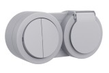Priză cu capac+comutator aplicat 16A IP54 gri Xone - OVIVO | 406-240000-925