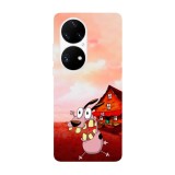 Husa compatibila cu Huawei P50 Pro model Courage the cowardly dog farm house, Silicon, TPU, Viceversa, Transparent, Carcasa