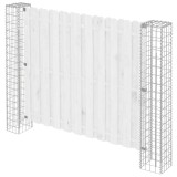 vidaXL St&acirc;lp de gard. 2 pcs Argintiu 20 x 20 x 190 cm Metal 143605