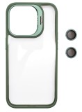 Husa Protectie din Policarbonat cu stativ si protectie camere, pentru iPhone 11, Verde, Oem