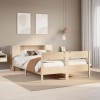 VidaXL Pat cu bibliotecă fără saltea, 135x190 cm, lemn masiv de pin 3322957