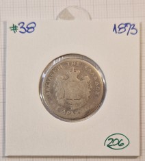 206 Greece, Grecia, 1 Drachme 1873, KM#38, Argint,King George I