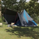 VidaXL Cort Familial Tipi Albastru pentru 12 Persoane, impermeabil