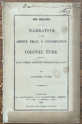 Turr Istvan Narrative of the arrest trial condemnation of colonel T&amp;uacute;rr Bratianu foto