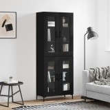 VidaXL Dulap &icirc;nalt, negru, 69,5x34x180 cm, lemn compozit