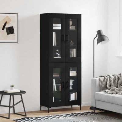 vidaXL Dulap &amp;icirc;nalt, negru, 69,5x34x180 cm, lemn compozit foto